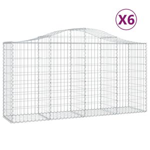 vidaXL Arched Gabion Baskets 6 pcs 200x50x100/120 cm Galvanised Iron