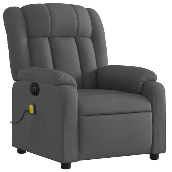 vidaXL Electric Massage Recliner Chair Dark Grey Fabric