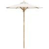 vidaXL Garden Parasol &Oslash; 180 x 230 cm Bamboo Round Cream White