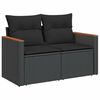 vidaXL 5 Piece Garden Sofa Set with Cushions Black Poly Rattan