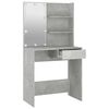 vidaXL Dressing Table with LED Concrete Grey 74.5x40x141 cm