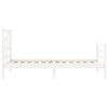 vidaXL Bed Frame without Mattress White Single Solid Wood