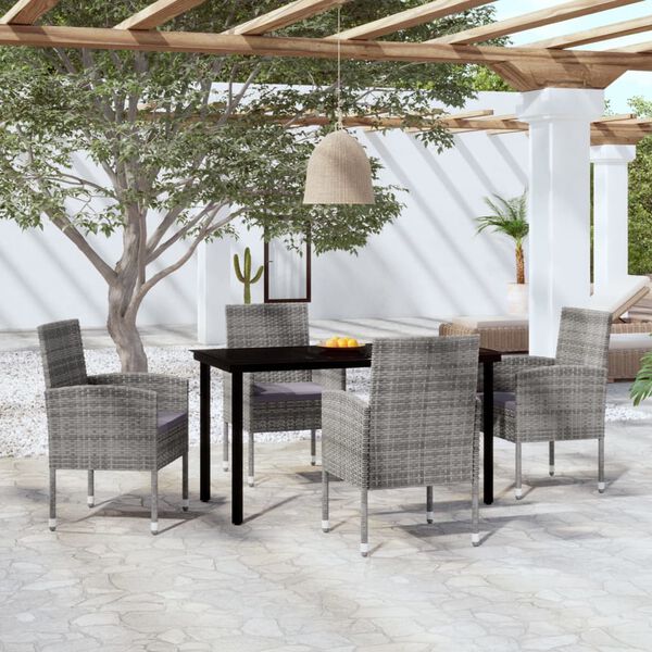 vidaXL 5 Piece Garden Dining Set Anthracite