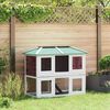 vidaXL Animal Rabbit Cage Double Floor Brown Wood