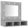 vidaXL Mirror Cabinet with LED Concrete Grey 60x31.5x62 cm