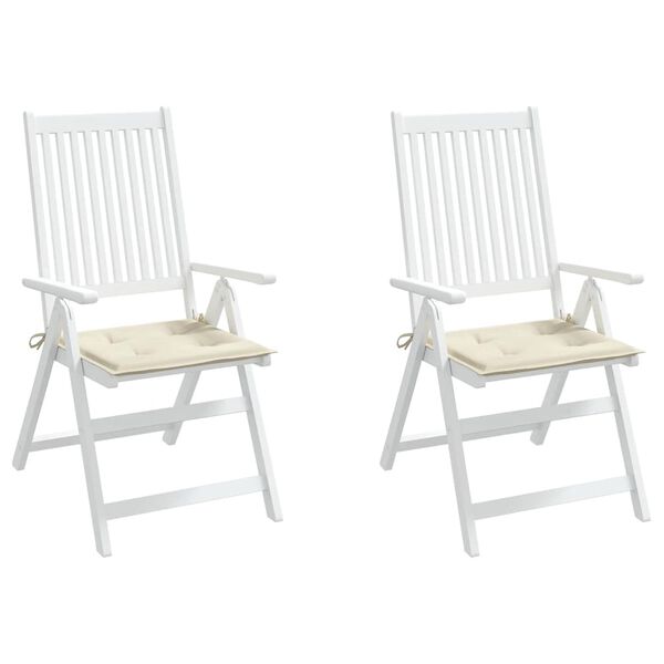 vidaXL Garden Chair Cushions 2 pcs Cream 40x40x4 cm Oxford Fabric