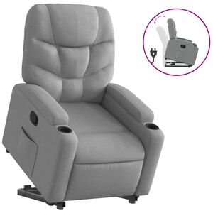 vidaXL Stand up Recliner Chair Light Grey Fabric
