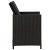 vidaXL Garden Chairs with Cushions 2 pcs Poly Rattan Black