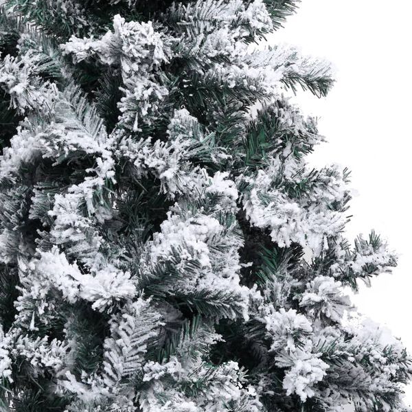 vidaXL Artificial Pre-lit Christmas Tree with Flocked Snow Green 300cm PVC
