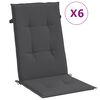 vidaXL Highback Chair Cushions 6 pcs Melange Anthracite 120x50x4 cm Fabric