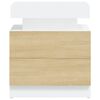 vidaXL Bedside Cabinet White and Sonoma Oak 45x35x52 cm Engineered Wood