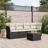 vidaXL 5 Piece Garden Sofa Set with Cushions Black Poly Rattan