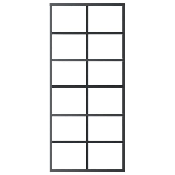 vidaXL Sliding Door with Hardware Set ESG Glass&Aluminium 90x205 cm