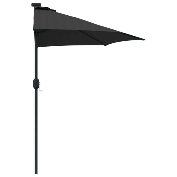 vidaXL Garden Parasol Black 294 x 150 x 224 cm Polyester and Steel