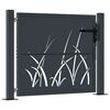 vidaXL Garden Gate Anthracite 100x100 cm Steel Grass Design