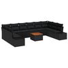 vidaXL Garden Sofa Set 11 pcs Black Poly Rattan