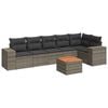 vidaXL 7 Piece Garden Sofa Set with Cushions Grey Poly Rattan