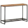 vidaXL Console Table | Natural wood and black | Solid acacia wood, iron
