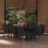 vidaXL 9 Piece Garden Dining Set Poly Rattan Black