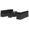 vidaXL Garden Sofa Set 11 pcs Black Poly Rattan