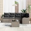 vidaXL Garden Sofa Set with Cushion 6 pcs Grey Poly rattan