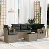 vidaXL 6 Piece Garden Sofa Set with Cushions Grey Poly Rattan