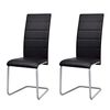 vidaXL Cantilever Dining Chairs 2 pcs Black Faux Leather