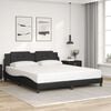 vidaXL Bed Frame without Mattress "Zadar" Black 180x200 cm Super King Faux Leather