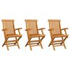 vidaXL Garden Chairs with Anthracite Cushions 3 pcs Solid Teak Wood