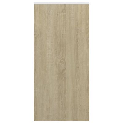 vidaXL Notebook Desk White and Sonoma Oak 102.5x35x75 cm Engineered Wood