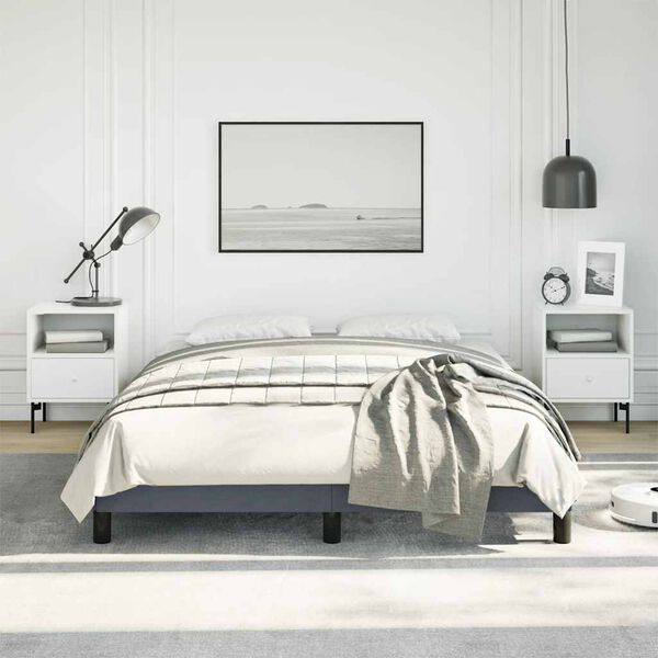 vidaXL Bed Frame without Mattress Dark Grey 137x190 cm Full Velvet