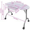 Folding Manicure Nail Table with Castors White