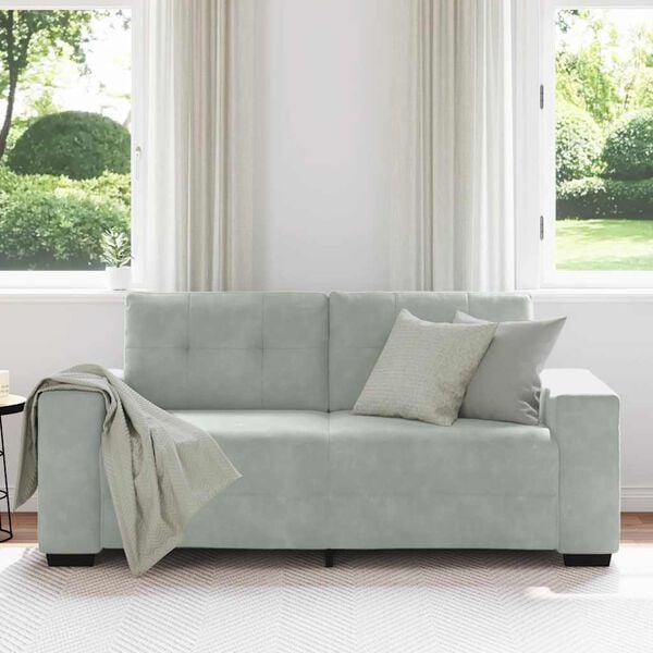 vidaXL Loveseat Sofa Light Grey 140 cm Velvet