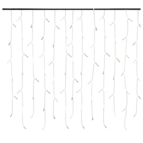 vidaXL LED Curtain Icicle Lights 10m 400 LED Cold White 8 Function