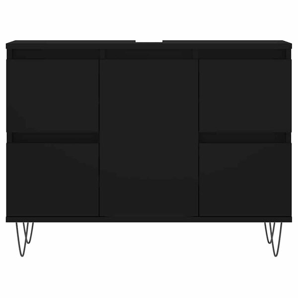 vidaXL Bathroom Cabinet Black 80x33x60 cm Engineered Wood
