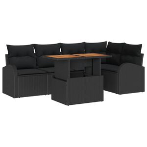 vidaXL Garden Sofa Set 6 pcs Black