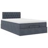 vidaXL Ottoman Bed with Mattress & LEDs Dark Grey King Single Velvet