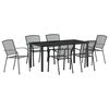 vidaXL Garden Dining Set 7 pcs Anthracite Powder-Coated Steel