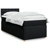 vidaXL Box Spring Bed with Mattress Black King Single Fabric
