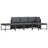 vidaXL 5 Piece Garden Sofa Set with Cushions Grey Poly Rattan