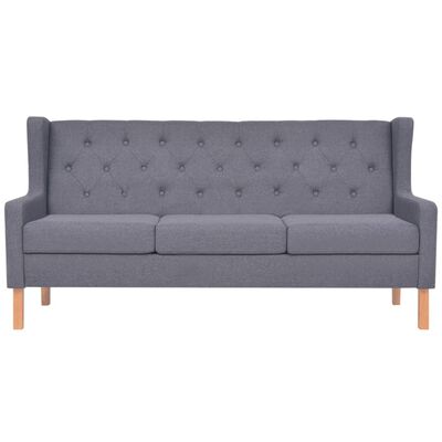 vidaXL 3-Seater Sofa Fabric Grey