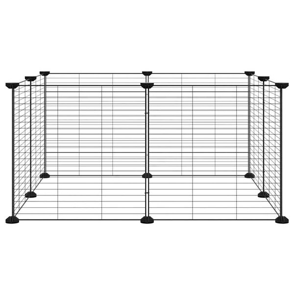 vidaXL 8-Panel Pet Cage Black 35x35 cm Steel