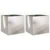 vidaXL Planters 2 pcs Silver 49x47x46 cm Stainless Steel