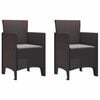 vidaXL Garden Chair 2 pcs Brown Polypropylene