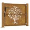 vidaXL Garden Gate 105x180 cm Corten Steel Tree Design