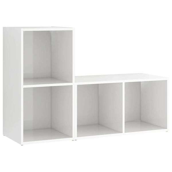 vidaXL TV Cabinets 2 pcs High Gloss White 72x35x36.5 cm Engineered Wood