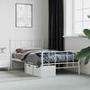 vidaXL Metal Bed Frame without Mattress with Footboard White 90x190cm