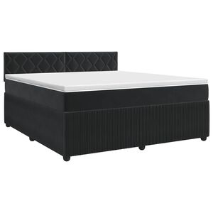 vidaXL Box Spring Bed with Mattress Black 137 x 190 cm Velvet