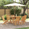vidaXL Garden Dining Set 7 pcs Brown Solid Teak Wood