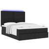 vidaXL Ottoman Bed with Mattress & LEDs Black Double Fabric